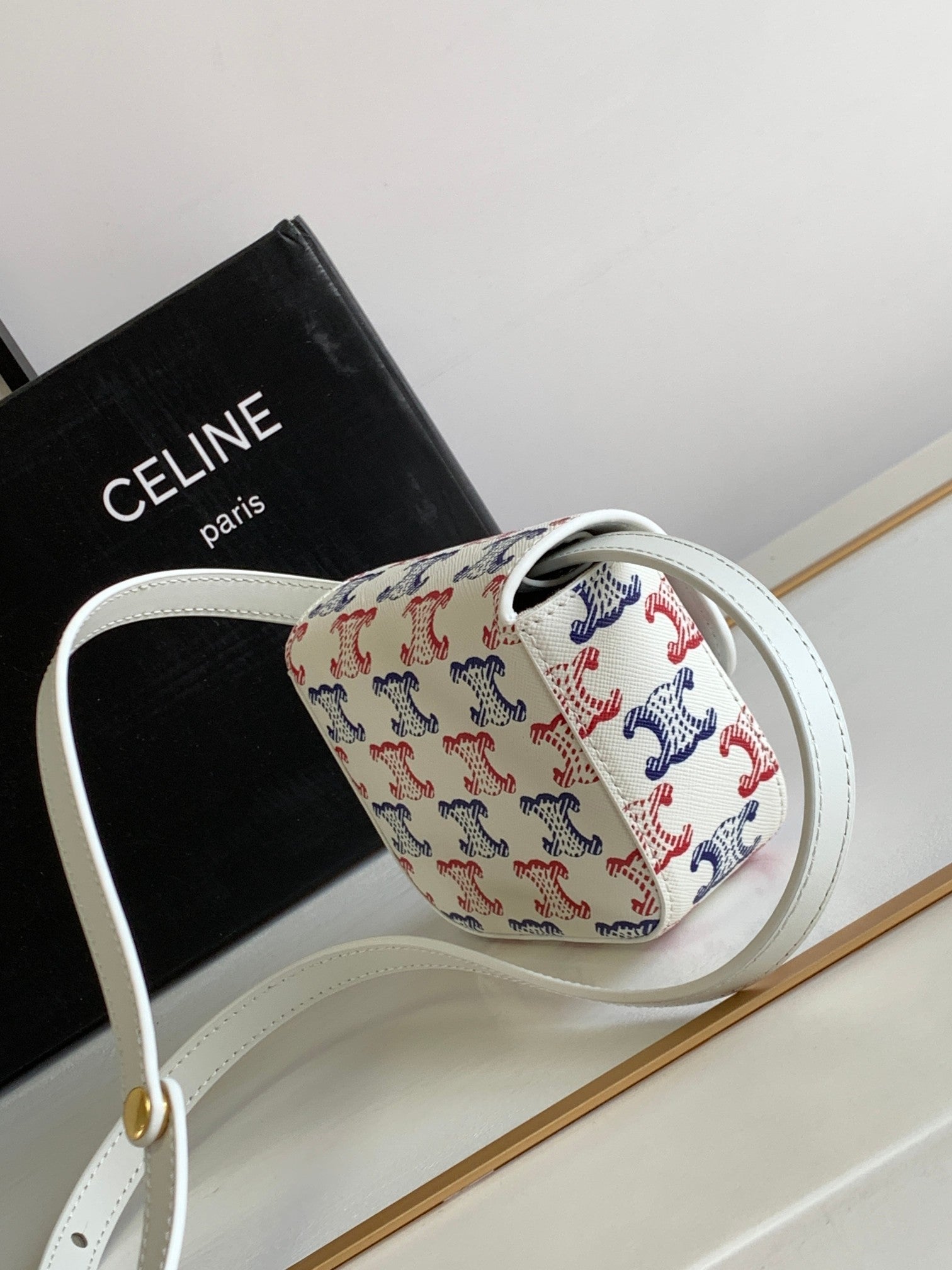 CELINE COLORFUL TRIPHOME 11 COWHIDE LEATHER