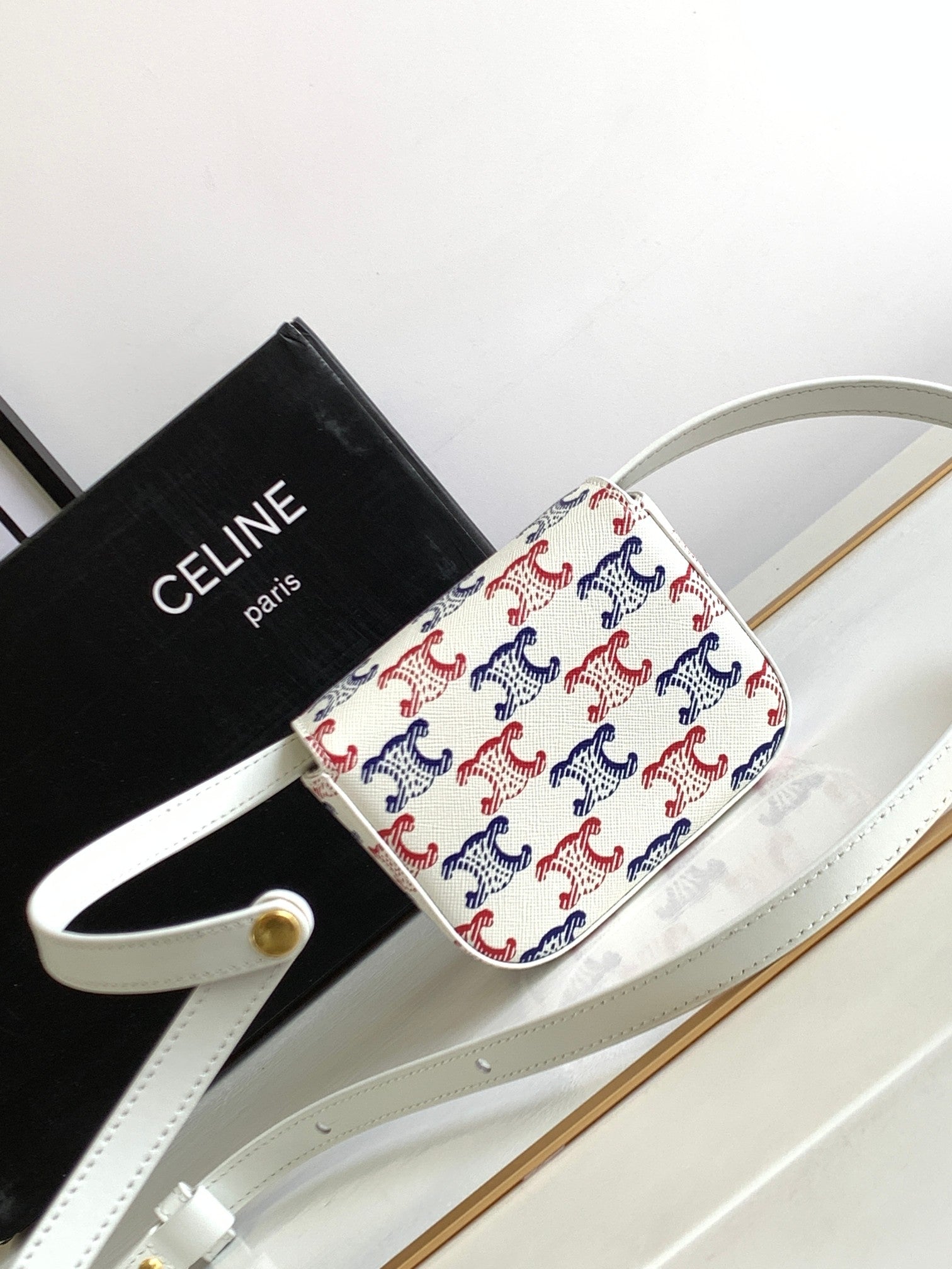 CELINE COLORFUL TRIPHOME 11 COWHIDE LEATHER