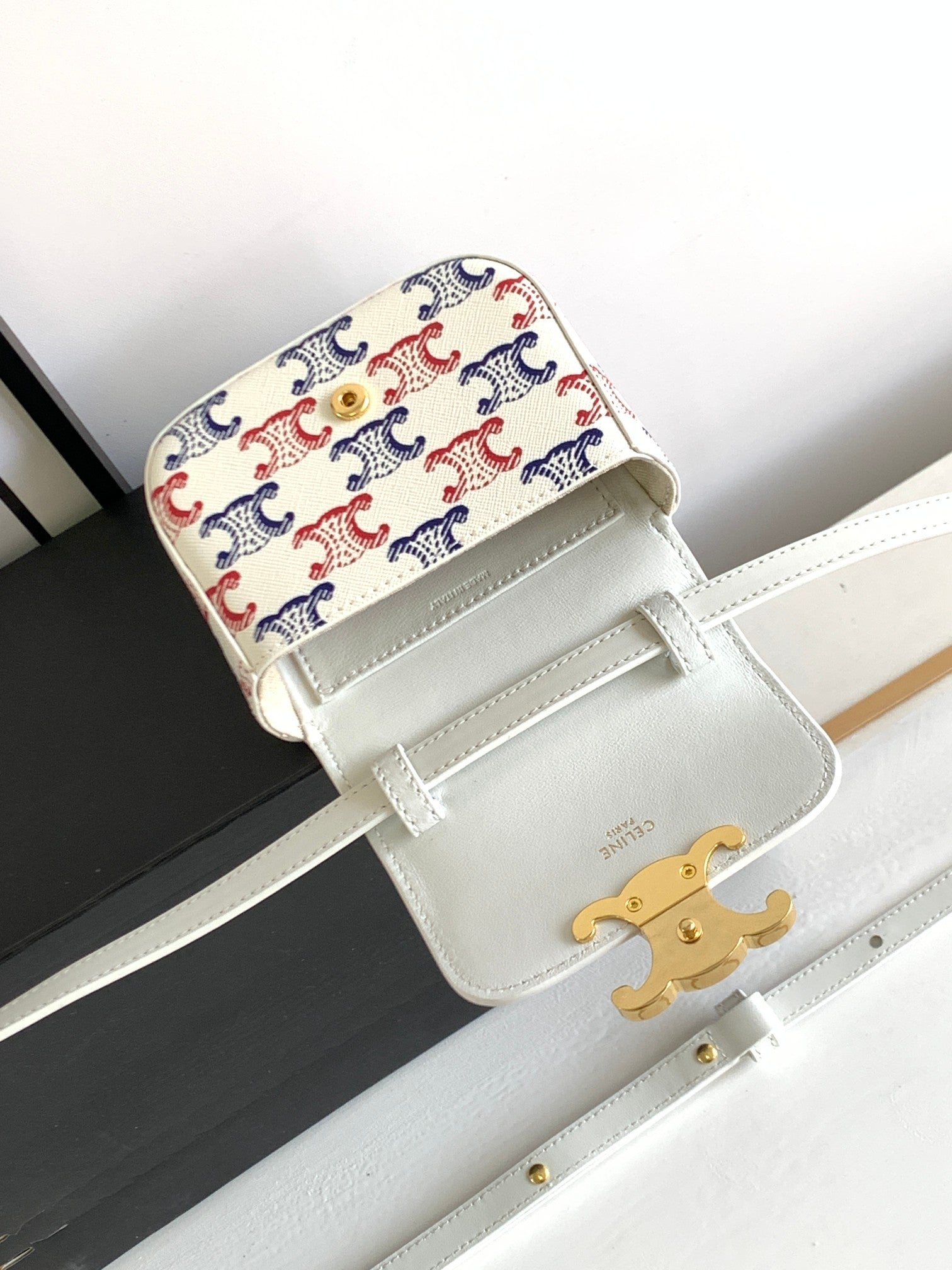 CELINE COLORFUL TRIPHOME 11 COWHIDE LEATHER