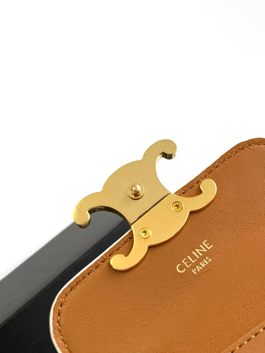 CELINE TRIPHOME 11 GREEN WHITE COWHIDE LEATHER