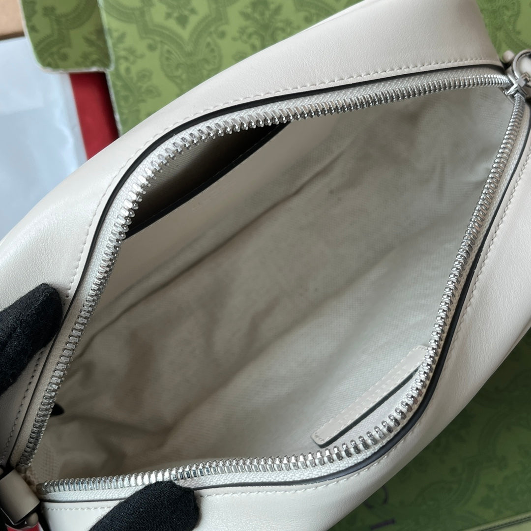 GUCCI MARMONT SHOULDER BAG 24 IN WHITE CALFSKIN