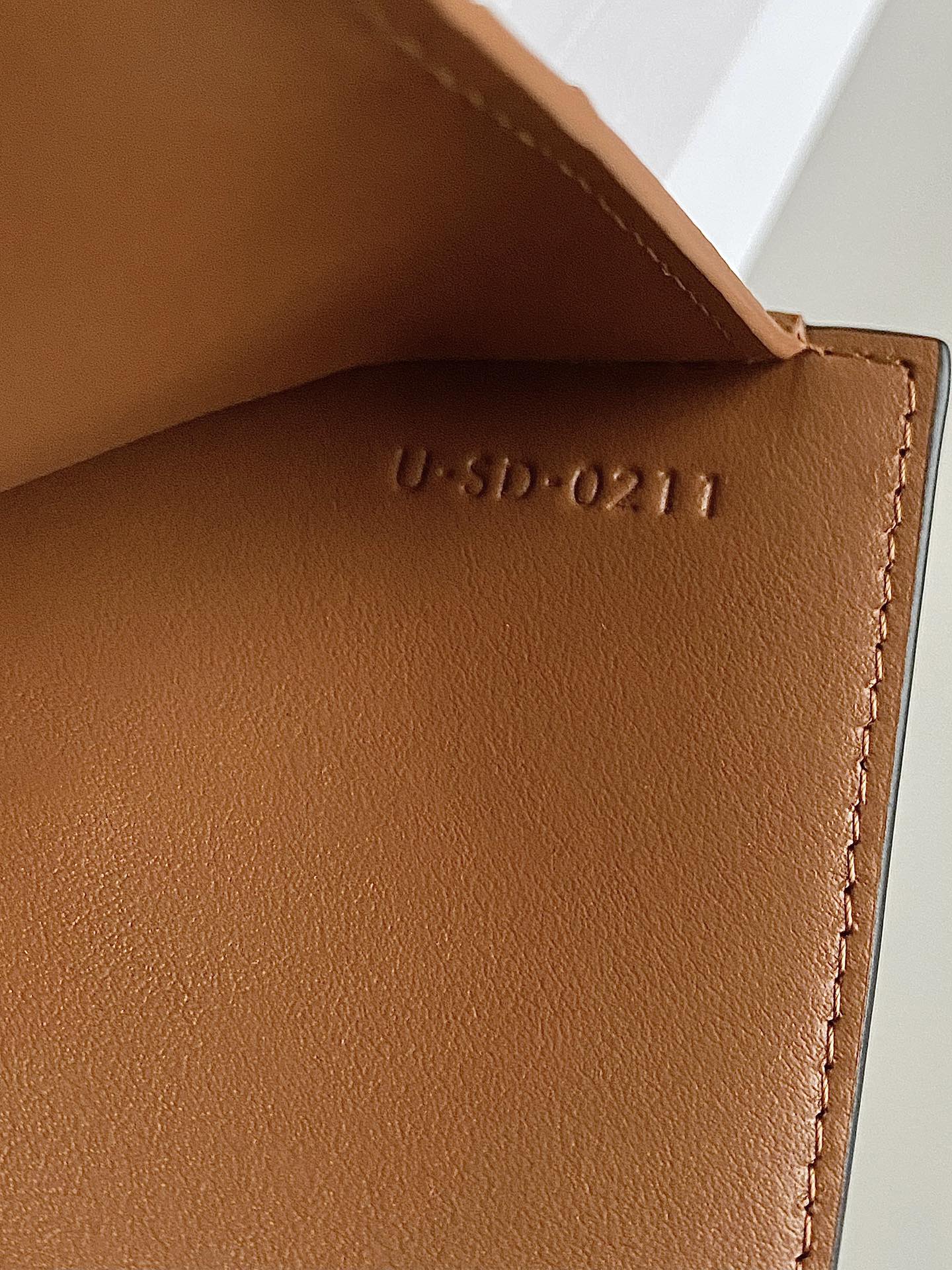 CELINE TRIPHOME 10 TRIFOLD WALLET CALFSKIN OLD FLOWER BROWN