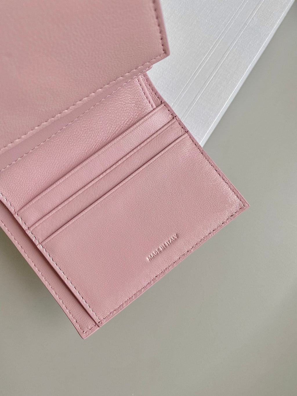 CELINE TRIPHOME 10 TRIFOLD WALLET CALFSKIN PINK PASTEL
