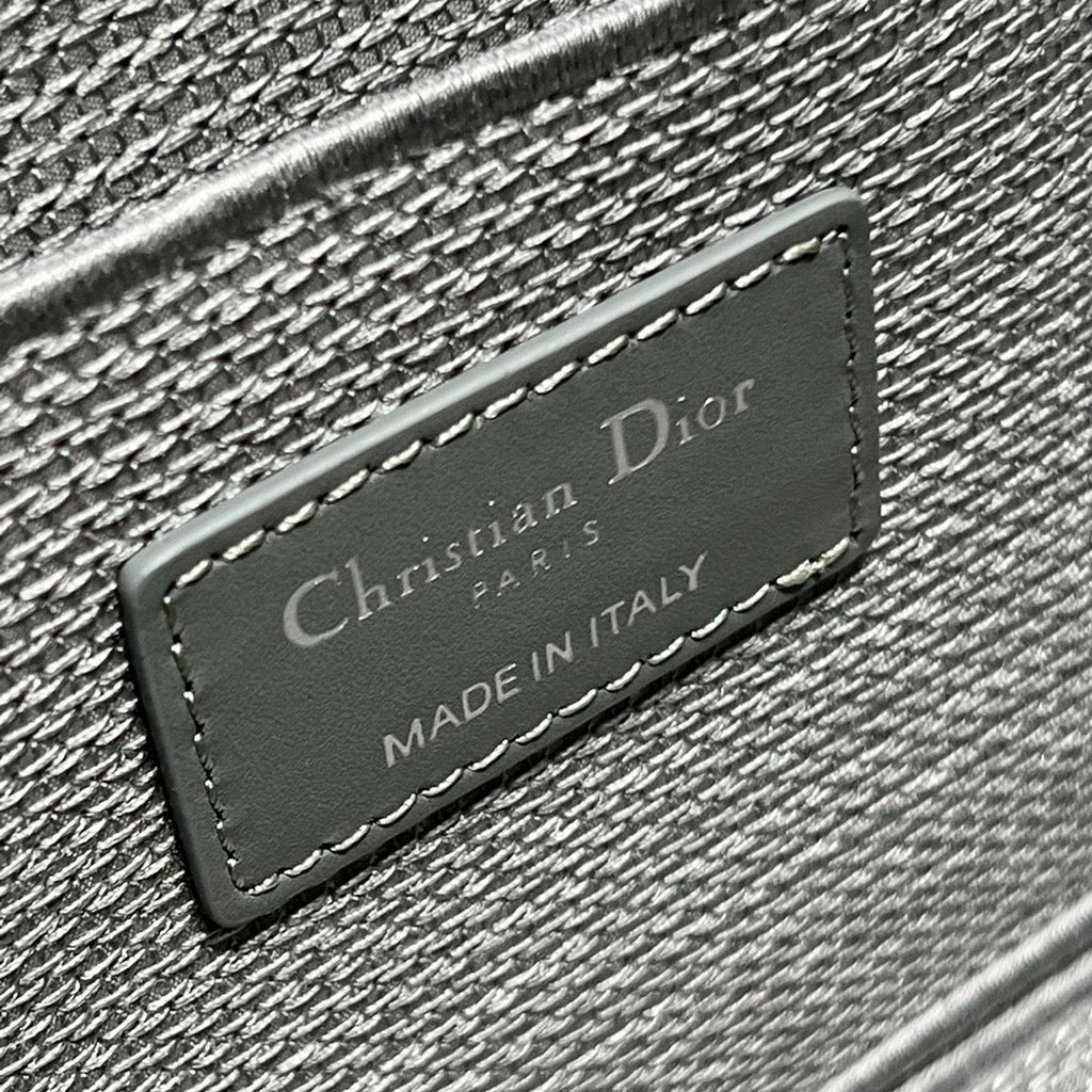 DIOR SMALL 25 TRAVEL VANITY CASE WITH SHOULDER STRAP DOVE GRAY
