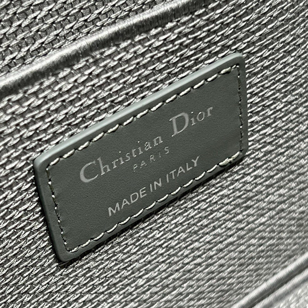 DIOR SMALL 25 TRAVEL VANITY CASE WITH SHOULDER STRAP DOVE GRAY