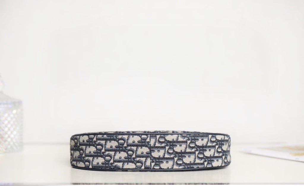 DIOR CD LOUNGE 26 BAG IN BLUE OBLIQUE JACQUARD