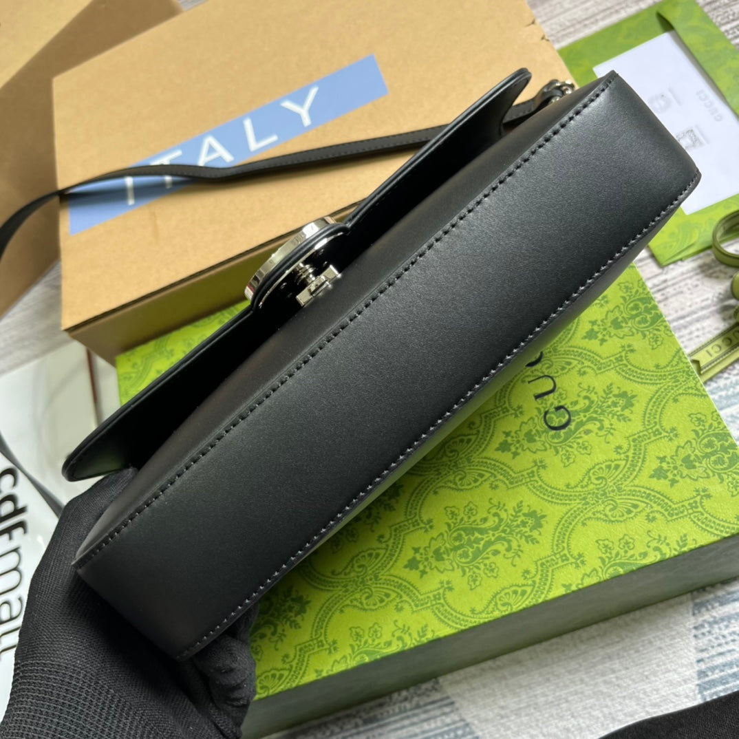 GUCCI SMALL 27 HANDBAG IN BLACK CALFSKIN