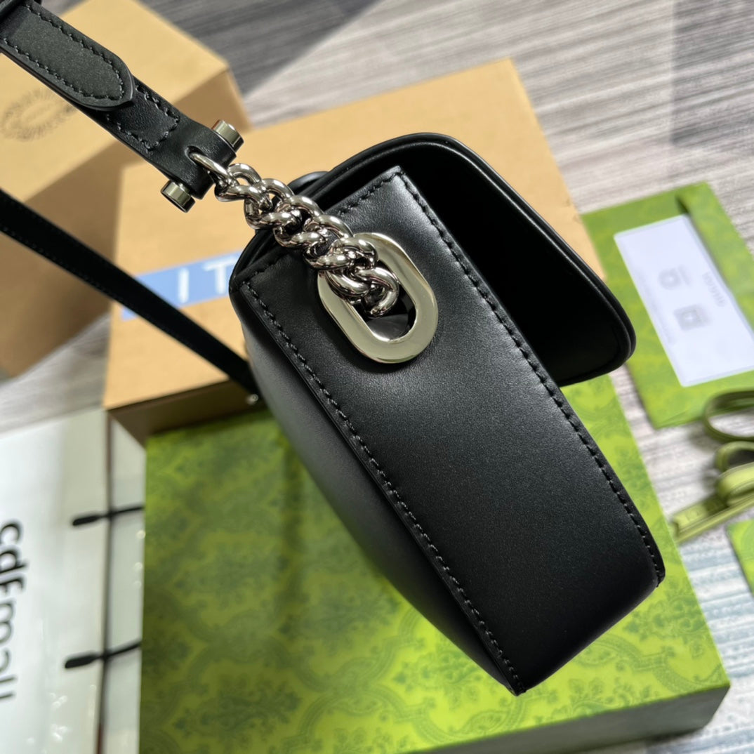 GUCCI SMALL 27 HANDBAG IN BLACK CALFSKIN