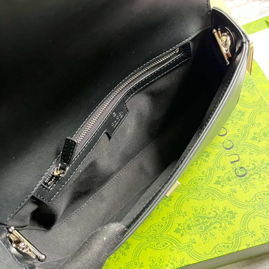 GUCCI SMALL 27 HANDBAG IN BLACK CALFSKIN