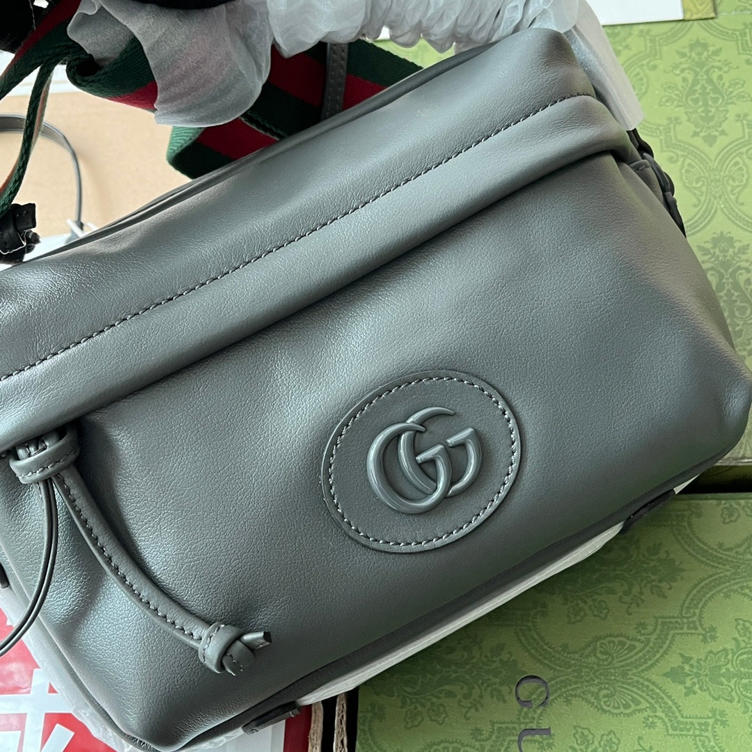 GUCCI SHOULDER BAG 23 IN GRAY CALFSKIN