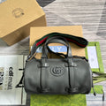 GUCCI SMALL 28 DUFFLE BAG IN BLACK SOLF CALFSKIN