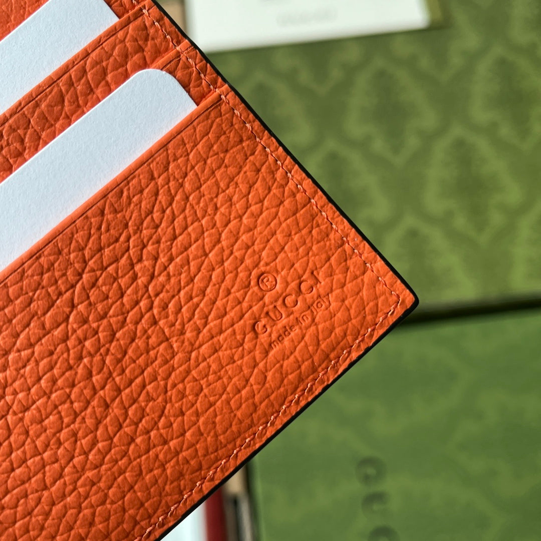 GUCCI WALLET 11 IN ORANGE EMBOSSED CALFSKIN