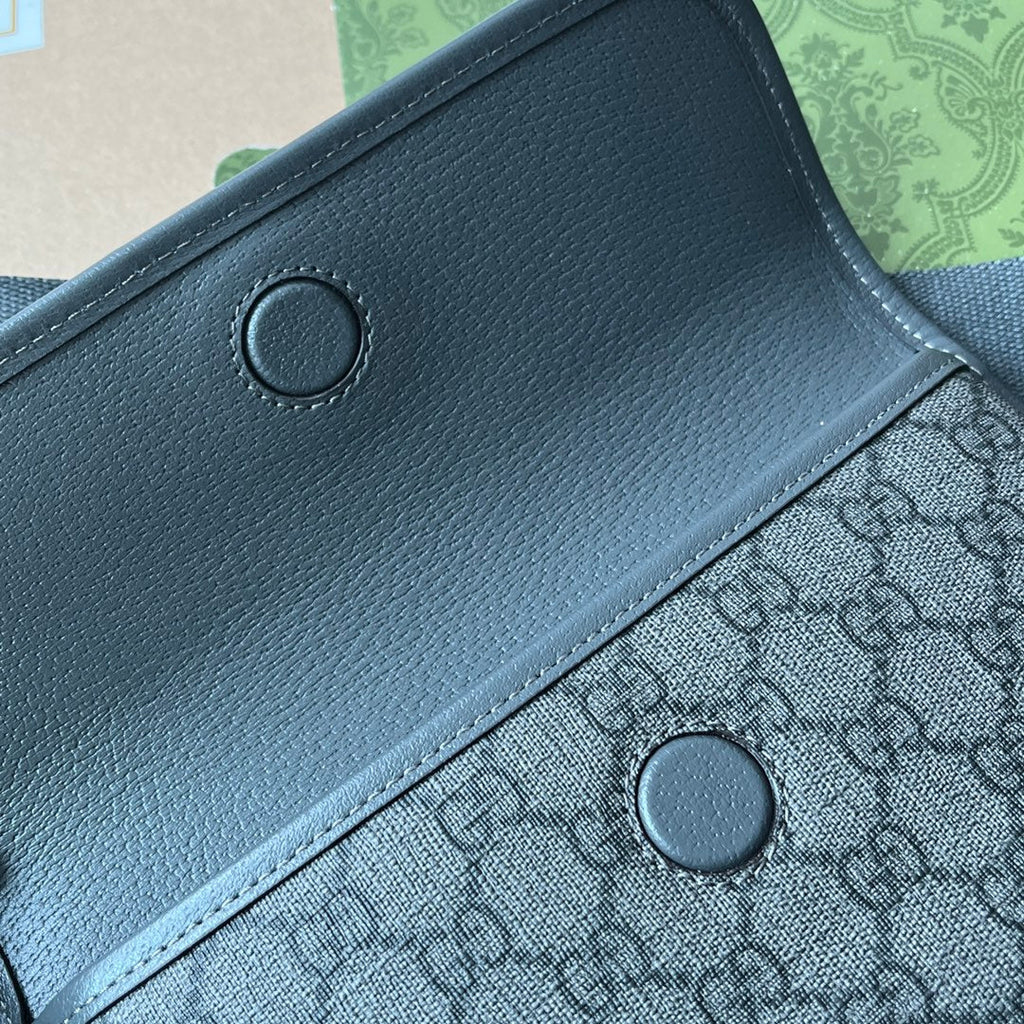 GUCCI OPHIDIA BELT BAG 24 IN DARK GREY  CALFSKIN