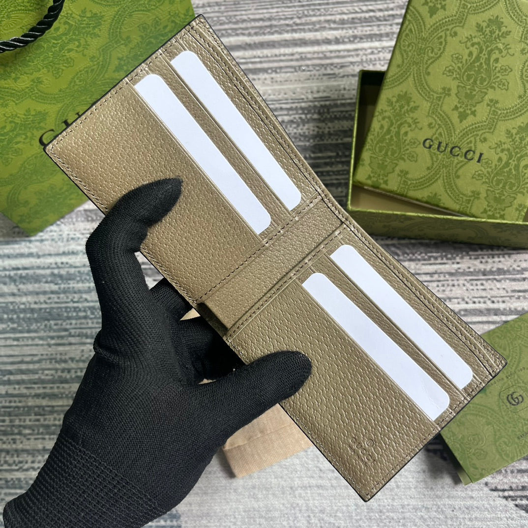 GUCCI MARMONT 11 BIFOLD WALLET IN MOCHA BROWN CALFSKIN