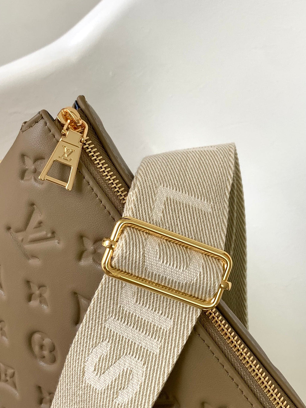 LOUIS VUITTON COUSSIN PM 26 IN BROWN MONOGRAM EMBOSSED LAMBSKIN GOLD HARDWARE