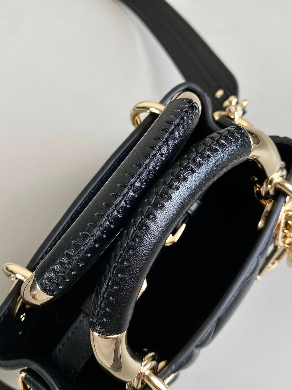 DIOR MINI LADY 19 BAG IN BLACK LAMBSKIN