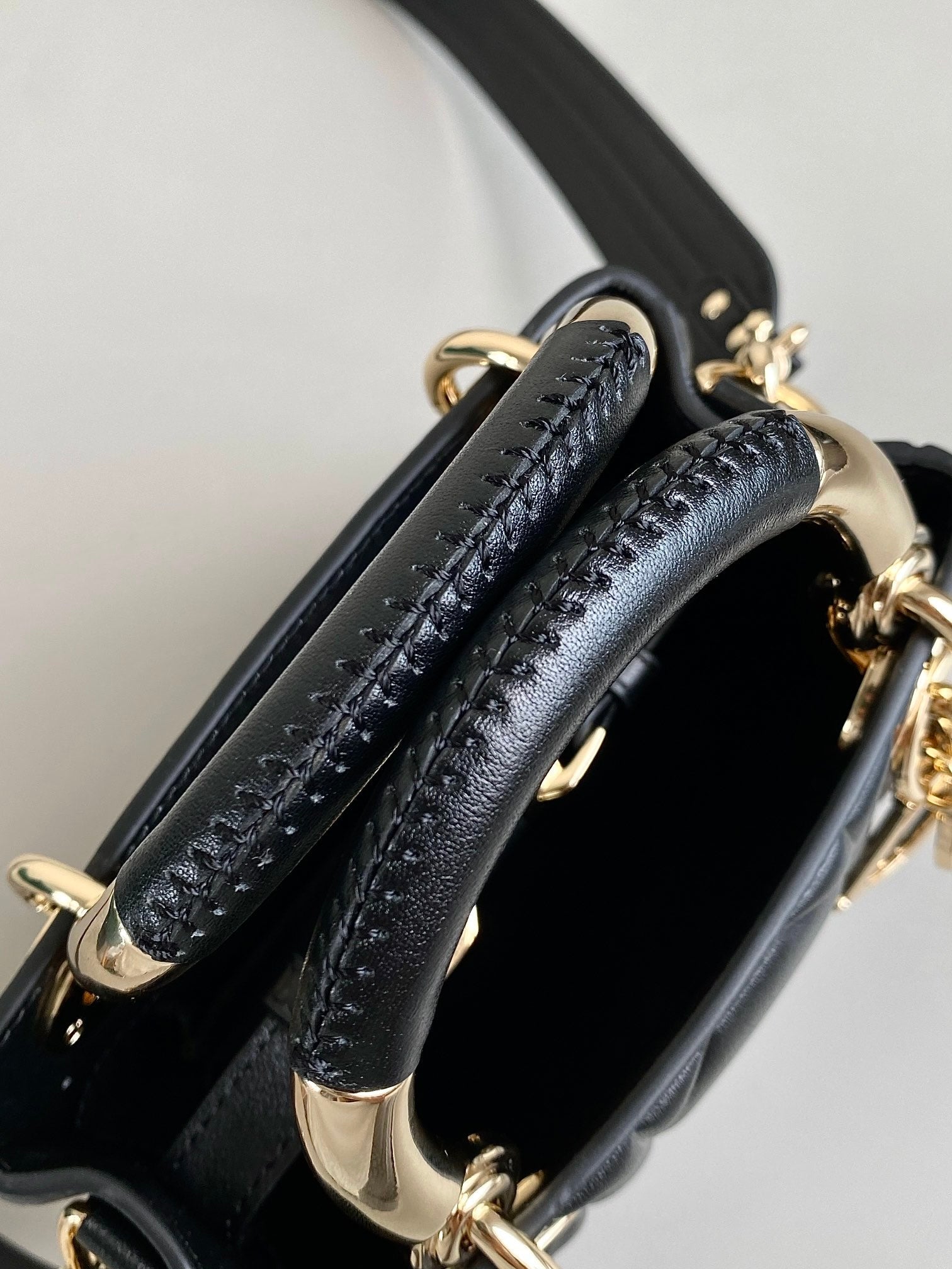 DIOR MINI LADY 19 BAG IN BLACK LAMBSKIN