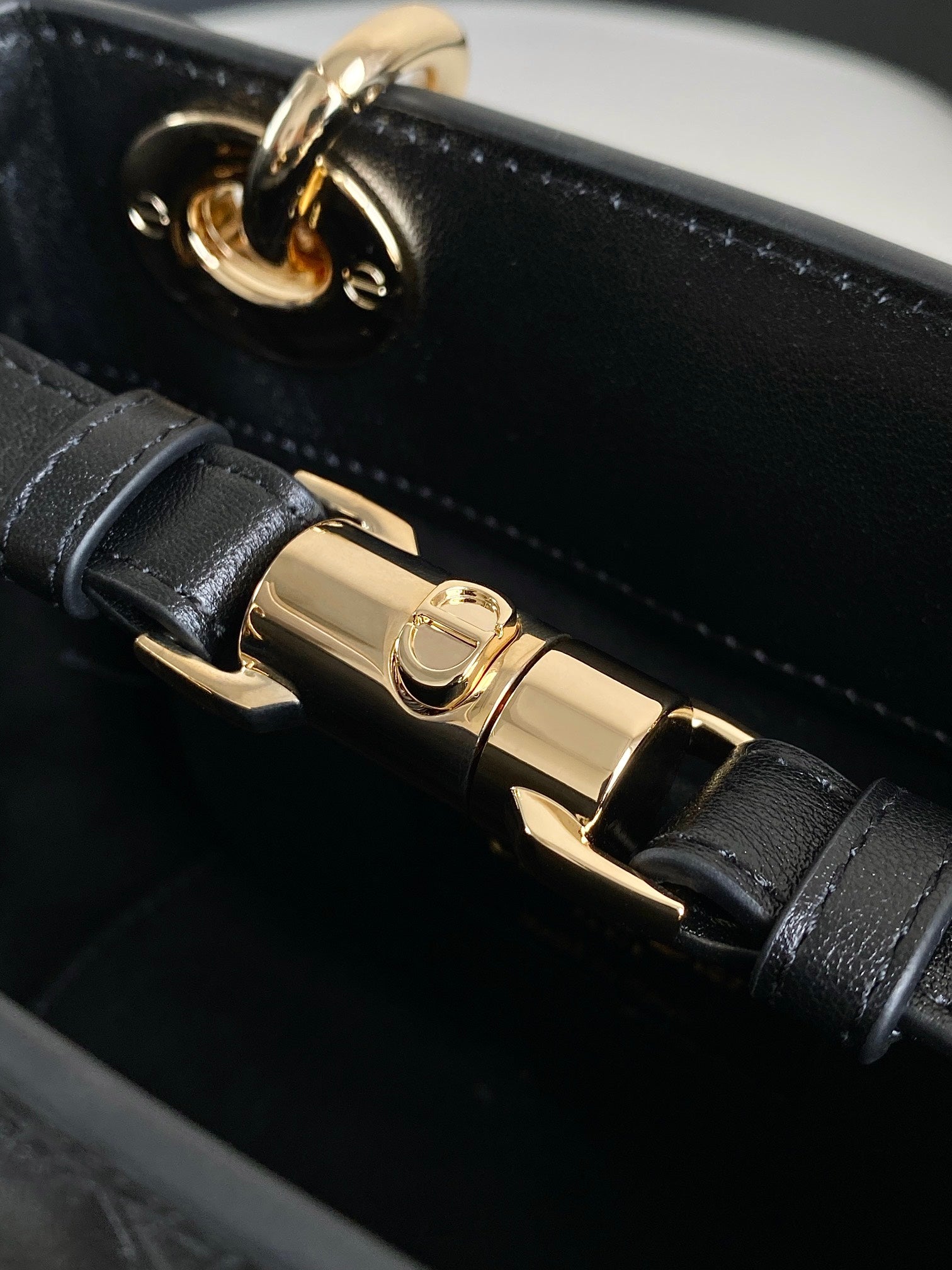 DIOR MINI LADY 19 BAG IN BLACK LAMBSKIN