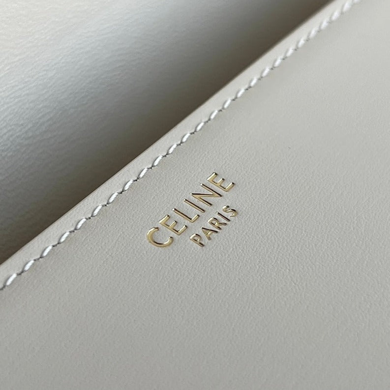 CELINE TRIOMPHE 20 WHITE CREAM CALFSKIN