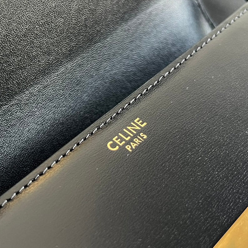 CELINE TRIOMPHE 20 BLACK CALFSKIN
