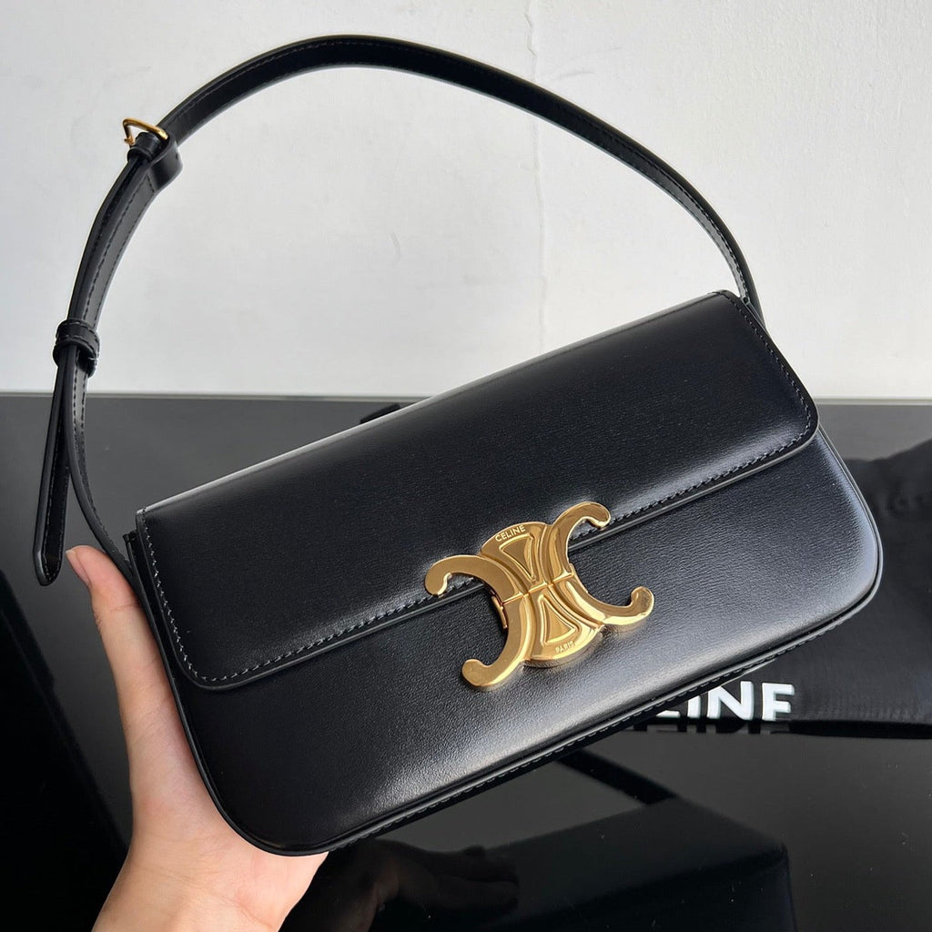 CELINE TRIOMPHE 20 BLACK CALFSKIN