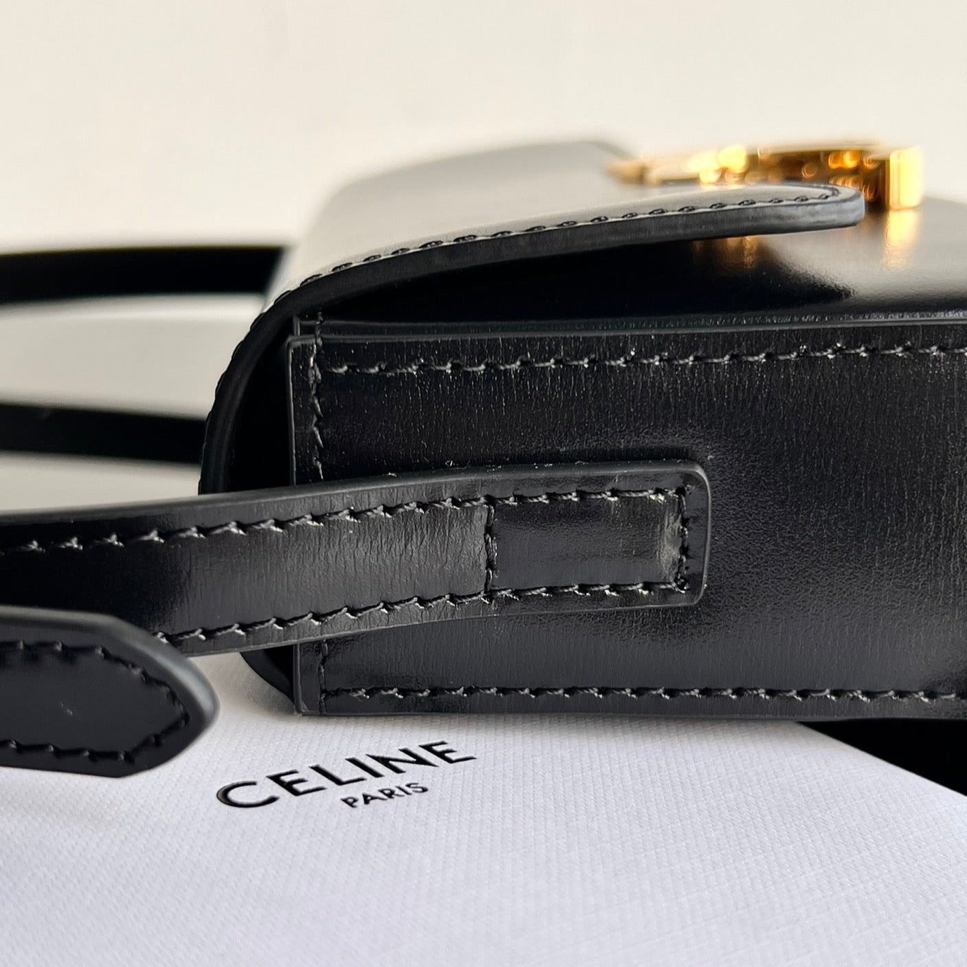 CELINE TRIOMPHE 20 BLACK CALFSKIN