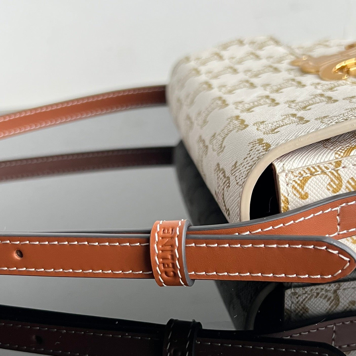 CELINE TRIOMPHE 20 WHITE PATTERN CALFSKIN