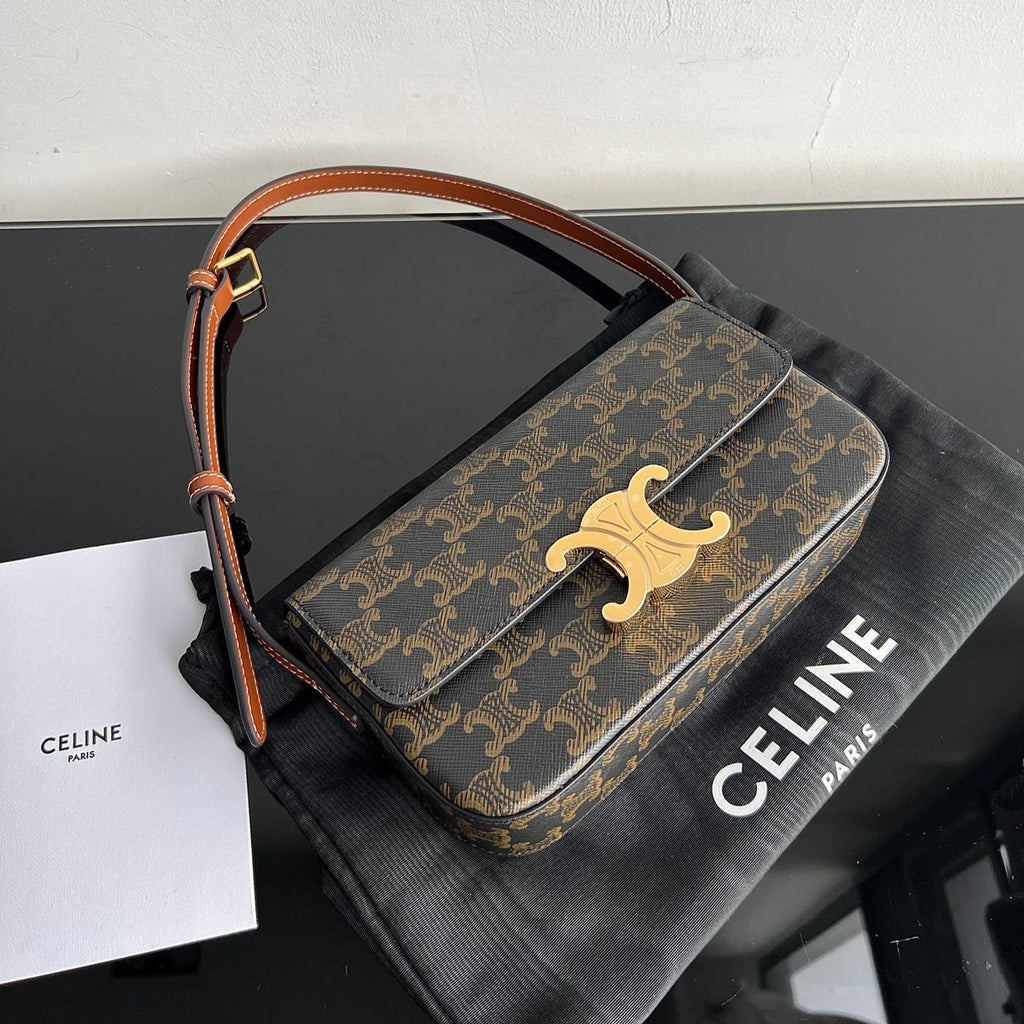 CELINE TRIOMPHE 20 TAN CALFSKIN