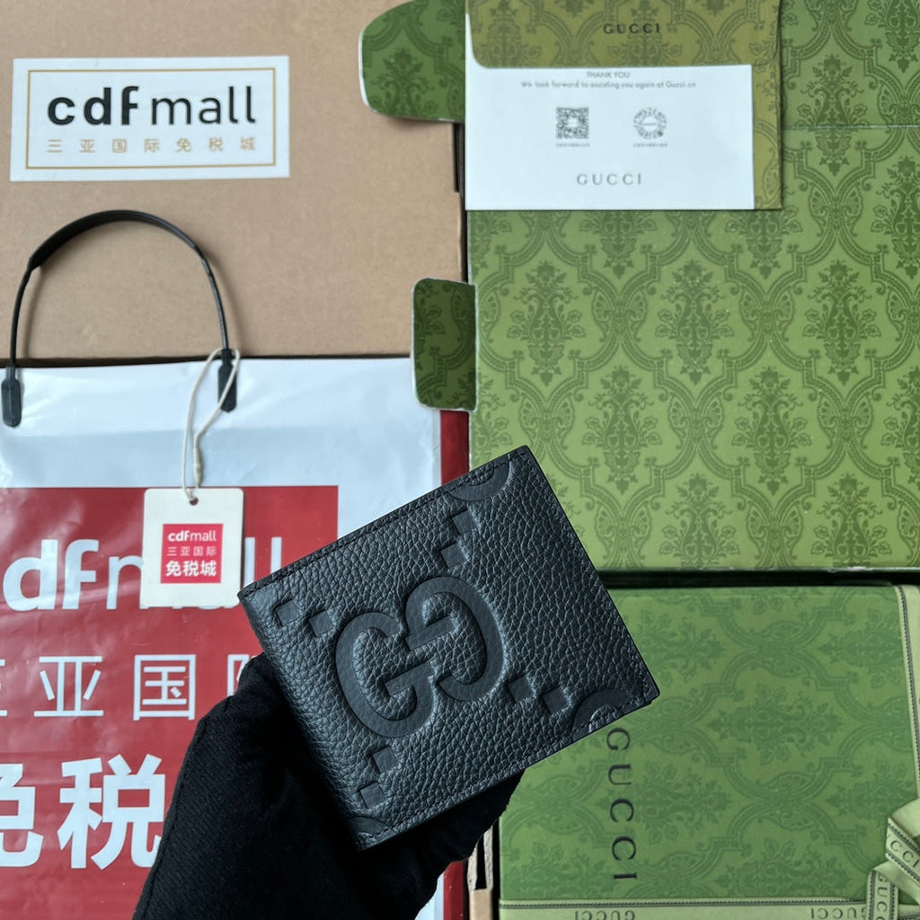 GUCCI WALLET 11 IN BLACK EMBOSSED CALFSKIN