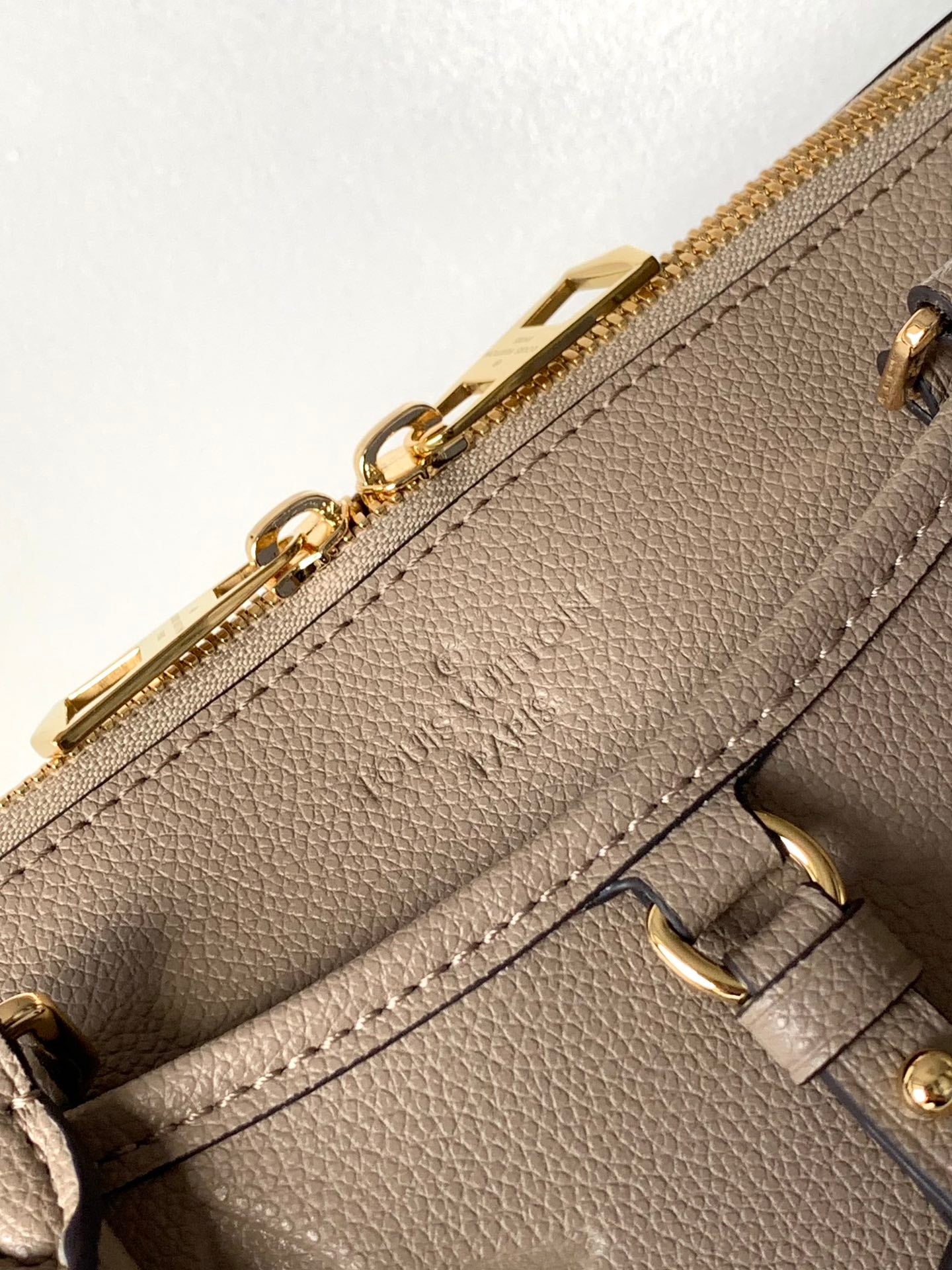 LOUIS VUITTON LV 25S TRIANON MM BAG 36 IN WARM TAUPE CALFSKIN GOLD HARDWARE