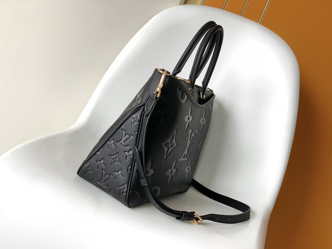 LOUIS VUITTON LV 25S TRIANON MM BAG 36 IN BLACK CALFSKIN GOLD HARDWARE
