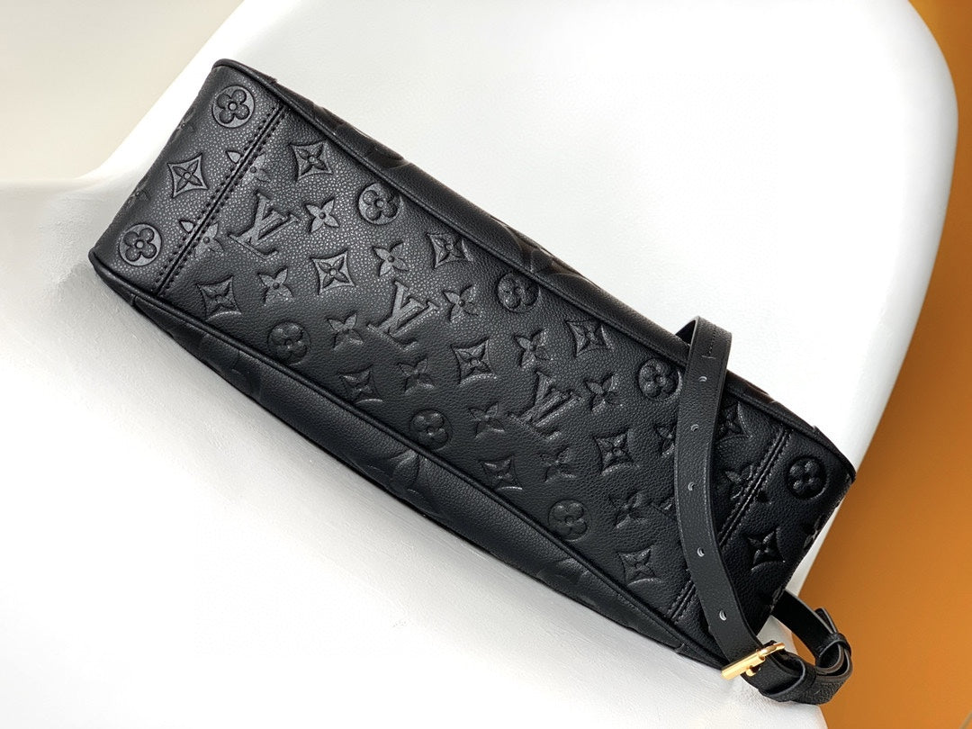 LOUIS VUITTON LV 25S TRIANON MM BAG 36 IN BLACK CALFSKIN GOLD HARDWARE