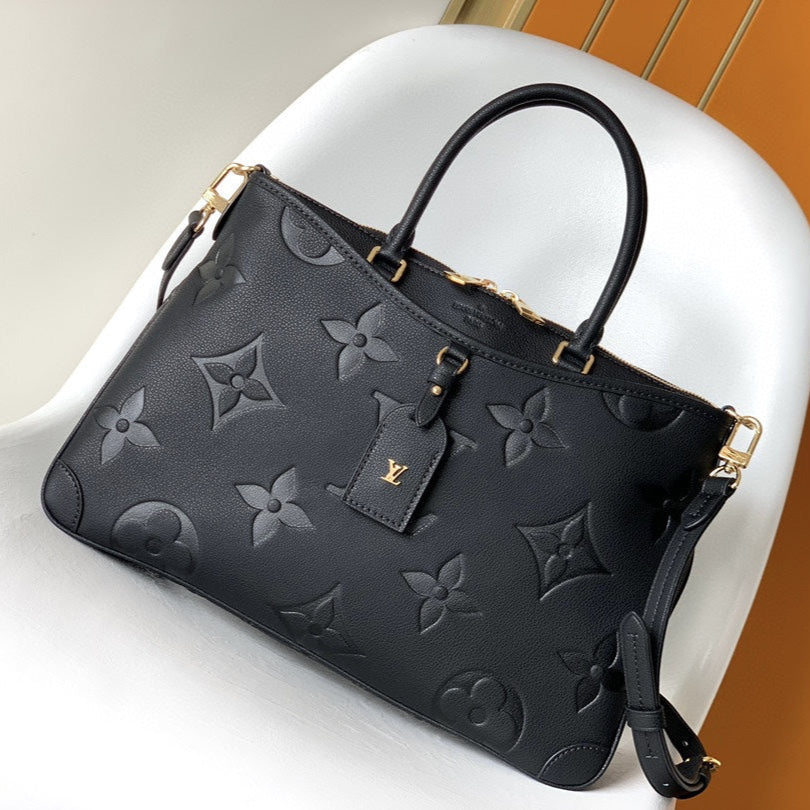 LOUIS VUITTON LV 25S TRIANON MM BAG 36 IN BLACK CALFSKIN GOLD HARDWARE