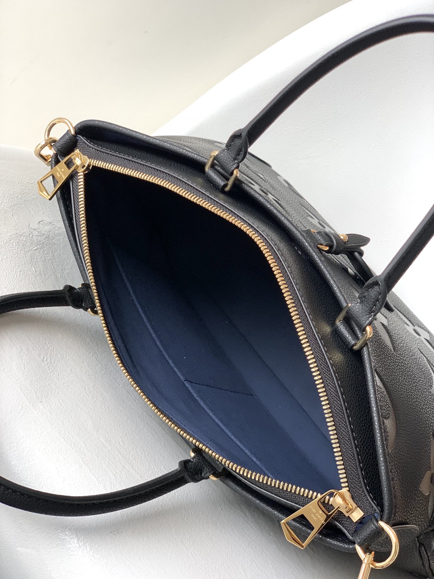 LOUIS VUITTON LV 25S TRIANON MM BAG 36 IN BLACK CALFSKIN GOLD HARDWARE