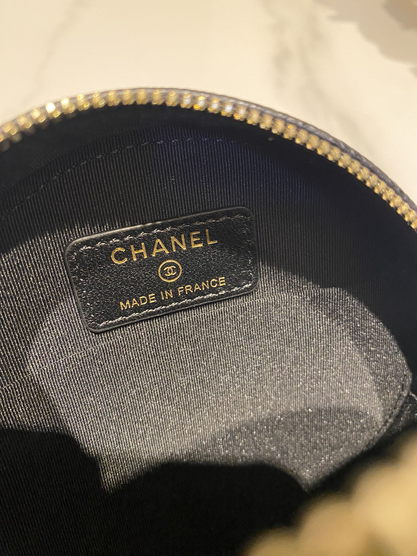 CHANEL MINI 12 ROUND CHAIN BAG IN BLACK CALFSKIN GOLD HARDWARE