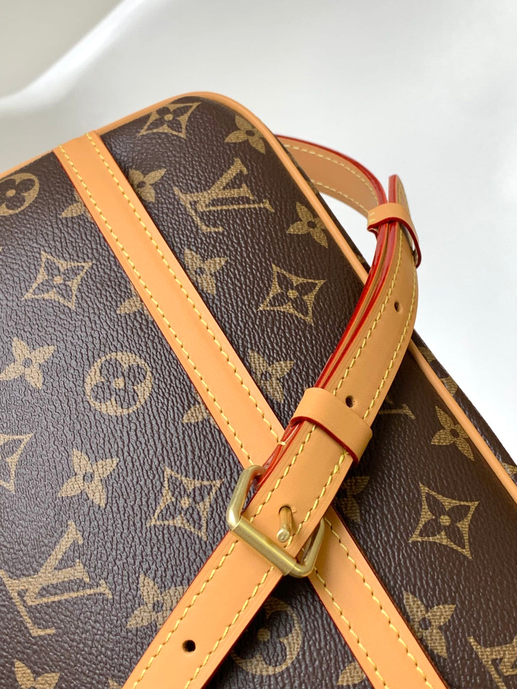 LOUIS VUITTON TROCADERO MEDIUM MESSENGER BAG 27 IN BEIGE AND BROWN MONOGRAM COATED CANVAS