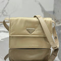 PRADA CINI 23 MEDIUM BAG IN FLAX YELLOW RE-NYLON WITH STRAP
