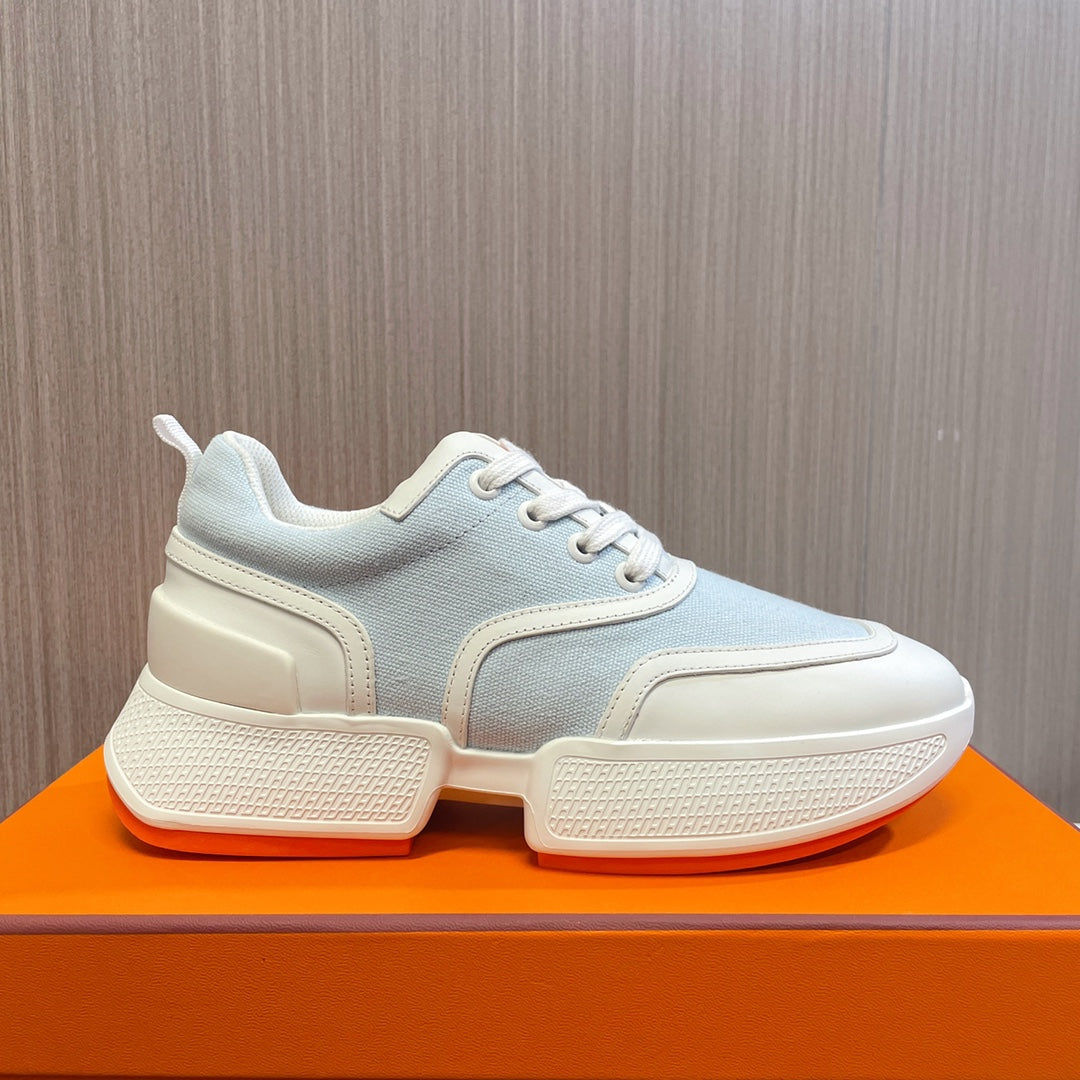 HERMES GIGA SNEAKER BLUE PASTEL MIX WHITE CALFSKIN