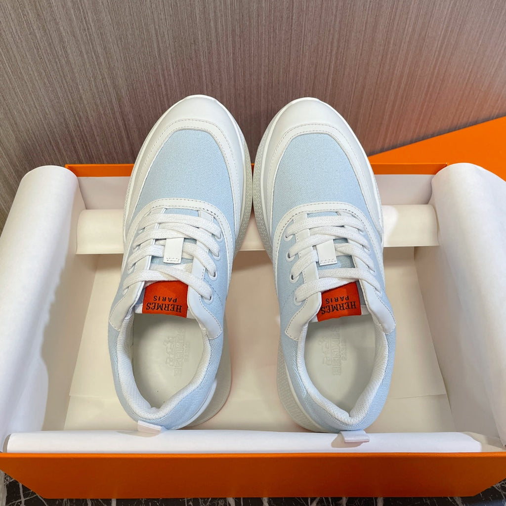 HERMES GIGA SNEAKER BLUE PASTEL MIX WHITE CALFSKIN