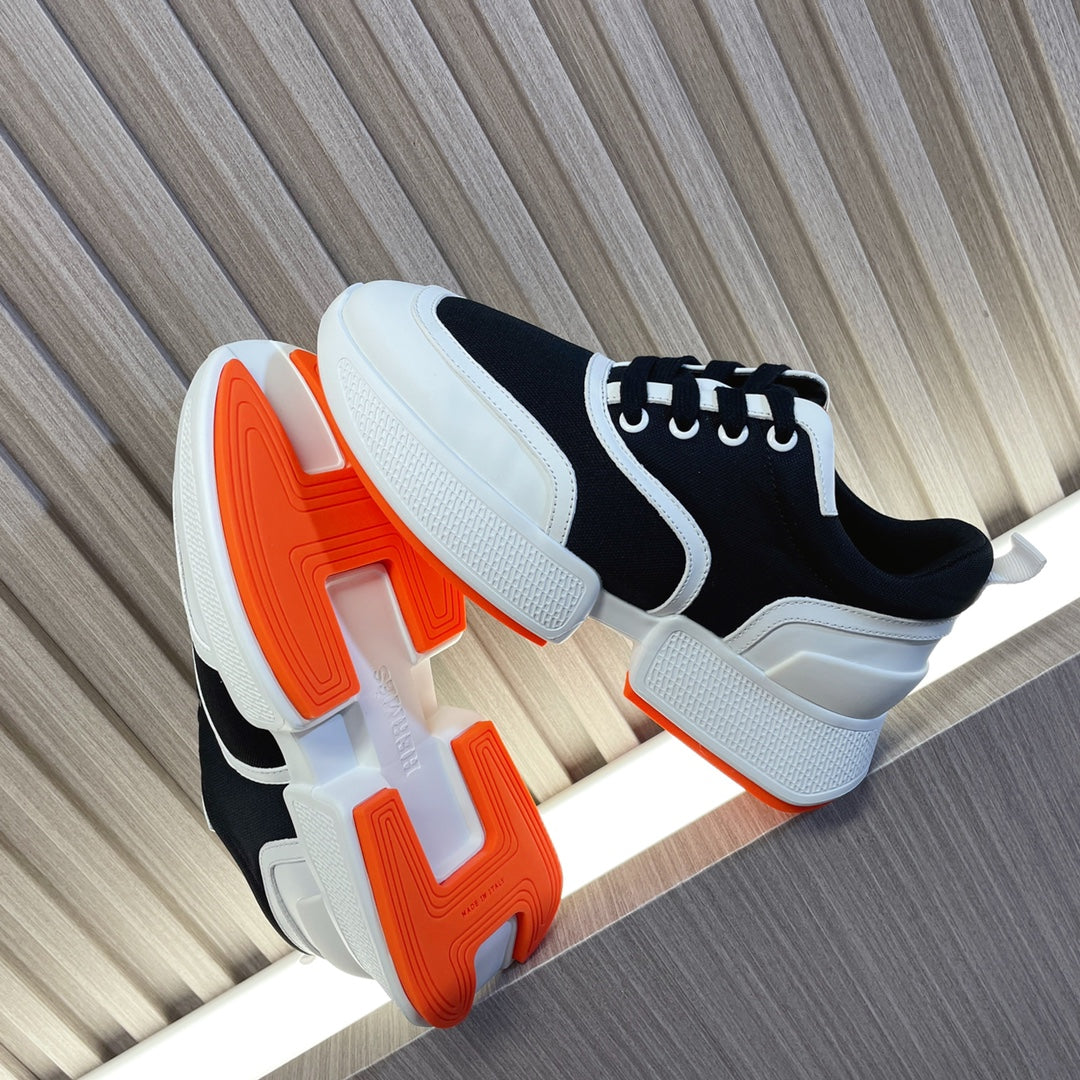 HERMES GIGA SNEAKER BLACK MIX WHITE SUEDE