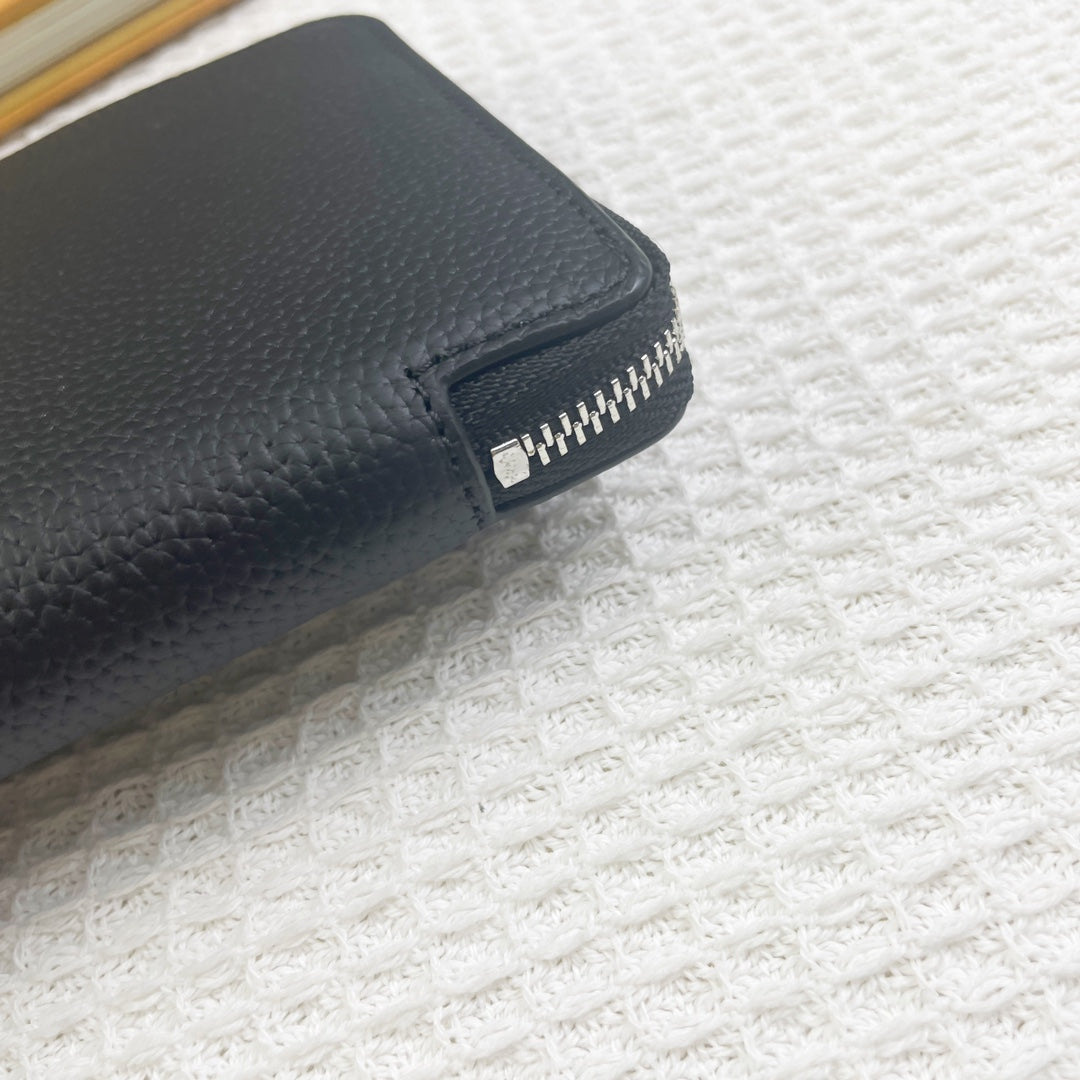 HERMES SILK'IN CLASSIC WALLET 20 BLACK GRAINED CALFSKIN