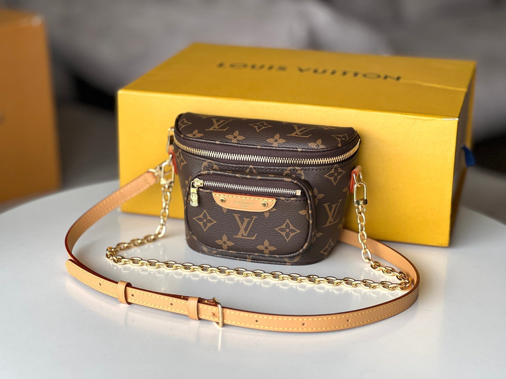 LOUIS VUITTON LV 25S MINI BUMBAG 17 IN BROWN MONOGRAM CALFSKIN GOLD HARDWARE