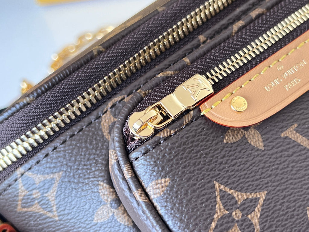 LOUIS VUITTON LV 25S MINI BUMBAG 17 IN BROWN MONOGRAM CALFSKIN GOLD HARDWARE