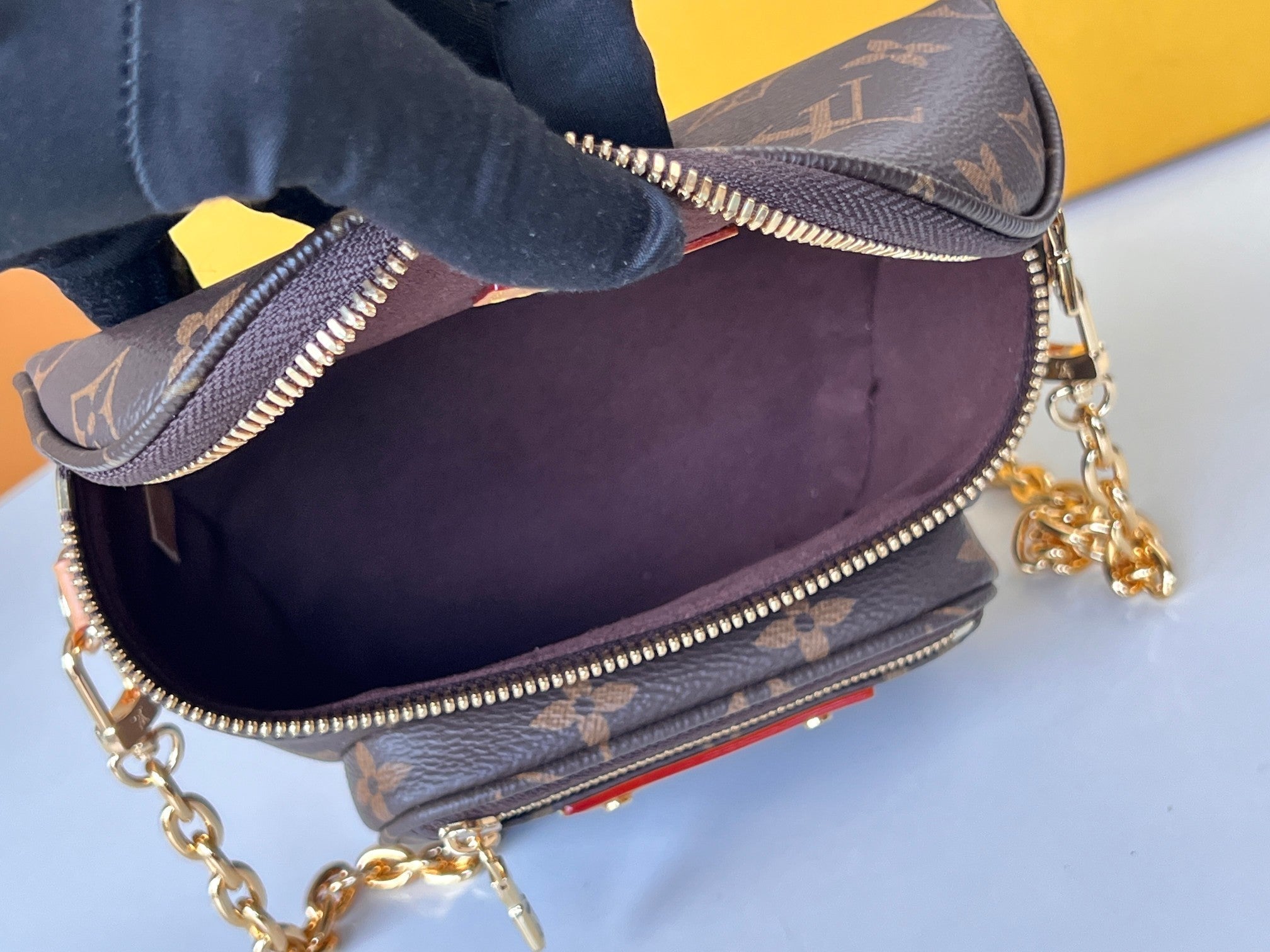 LOUIS VUITTON LV 25S MINI BUMBAG 17 IN BROWN MONOGRAM CALFSKIN GOLD HARDWARE