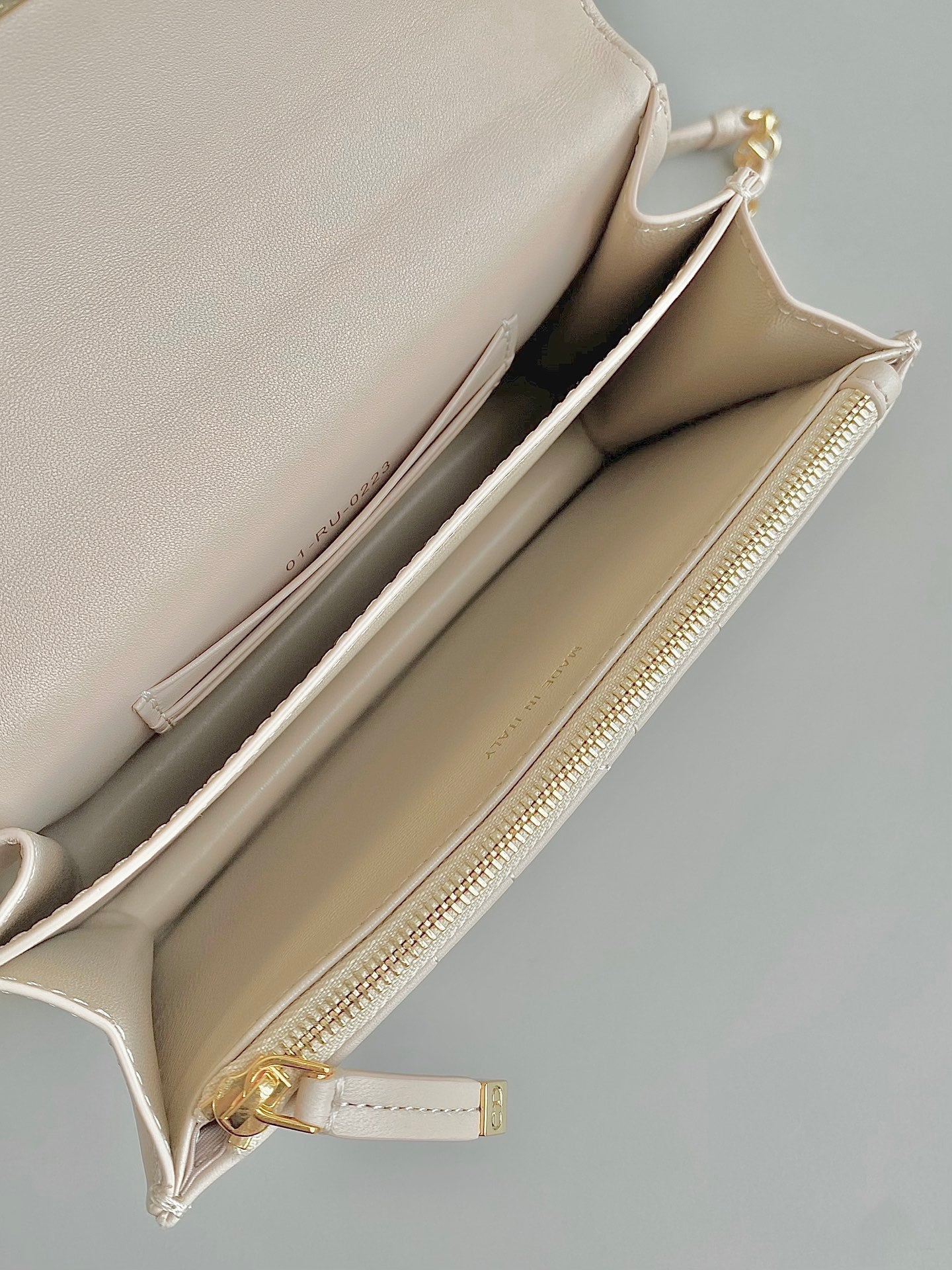 DIOR MINI CHAIN BAG 17 IN BEIGE CALFSKIN