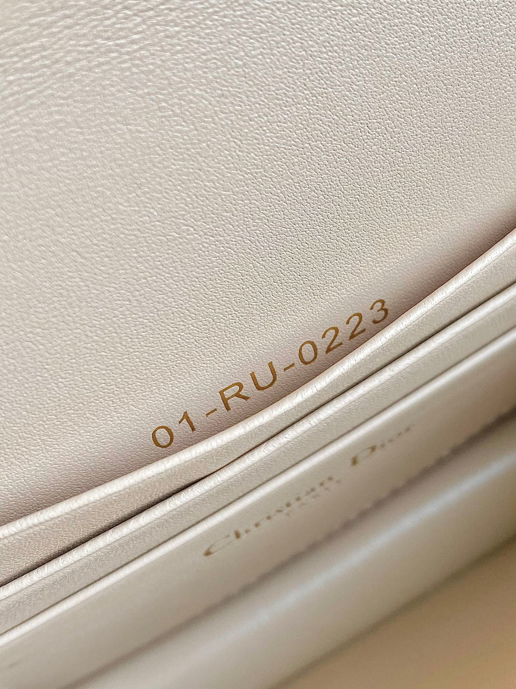 DIOR MINI CHAIN BAG 17 IN BEIGE CALFSKIN