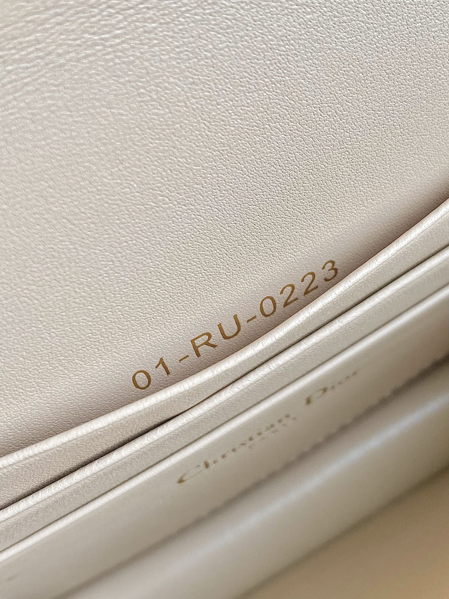DIOR MINI CHAIN BAG 17 IN BEIGE CALFSKIN
