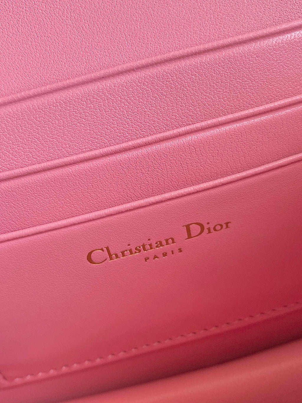 DIOR MINI CHAIN BAG 17 IN LIGHT PINK CALFSKIN
