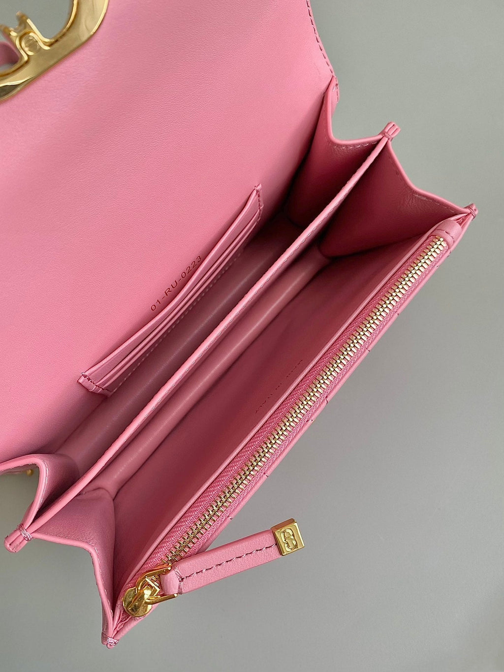 DIOR MINI CHAIN BAG 17 IN LIGHT PINK CALFSKIN