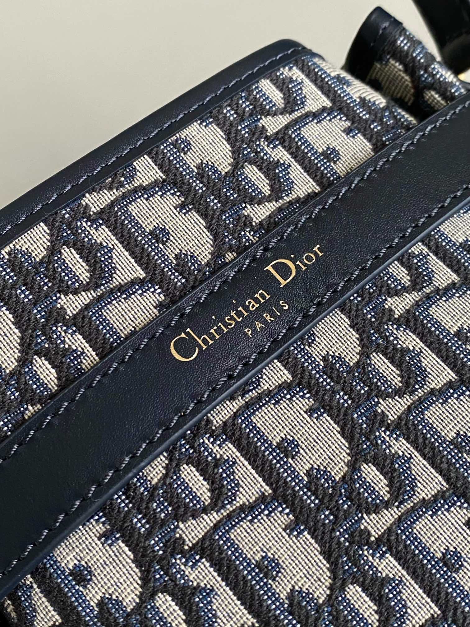 DIOR MEDIUM C'EST 24 IN BLUE CD-EMBOSSED OBLIQUE JACQUARD